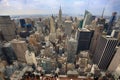 New York, USA Ã¢â¬â August 23, 2018: View of the Empire State Building and lower Manhattan with people tourist from the Top Royalty Free Stock Photo